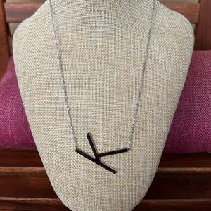*BRAND NEW* Stainless steel silver letter K necklace!